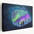 Stretched canvas artwork showcasing a stunning view of colorful landscapes and intricate cave formations, ideal for modern home decor and art enthusiasts.
