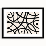 Modern Dining Room Art - Abstract Black and White Line Print