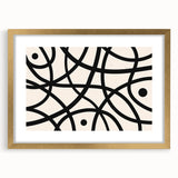 Modern Dining Room Art - Abstract Black and White Line Print