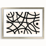 Modern Dining Room Art - Abstract Black and White Line Print