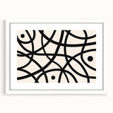 Modern Dining Room Art - Abstract Black and White Line Print