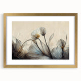 Ethereal Floral Elegance – Modern Neutral Wall Art for Living Room