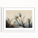 Ethereal Floral Elegance – Modern Neutral Wall Art for Living Room