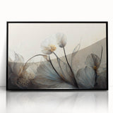 Ethereal Floral Elegance – Modern Neutral Wall Art for Living Room