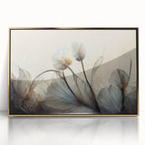Ethereal Floral Elegance – Modern Neutral Wall Art for Living Room