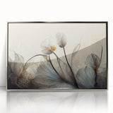 Ethereal Floral Elegance – Modern Neutral Wall Art for Living Room