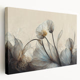 Ethereal Floral Elegance – Modern Neutral Wall Art for Living Room