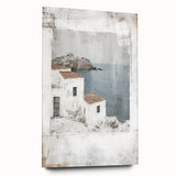 Abstract architectural wall art in acrylic glass showcasing a modern design with vibrant colors, displayed from a side view, ideal for contemporary decor.