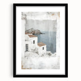 Abstract architecture wall art in a sleek black frame with a white mat, showcasing geometric shapes and lines that evoke modern design aesthetics. Ideal for contemporary home decor.