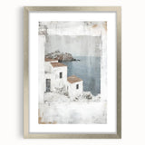 Abstract architecture wall art frame featuring a silver mat, showcasing modern geometric shapes and lines in a sleek design, perfect for contemporary decor.