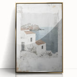 Framed abstract architecture wall art showcasing elegant gold accents on a sleek acrylic surface, perfect for modern home decor and interior design aesthetics.