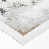 Abstract architectural wall art on rolled canvas showcasing geometric shapes and vibrant colors, ideal for modern home decor, presented in protective packaging.