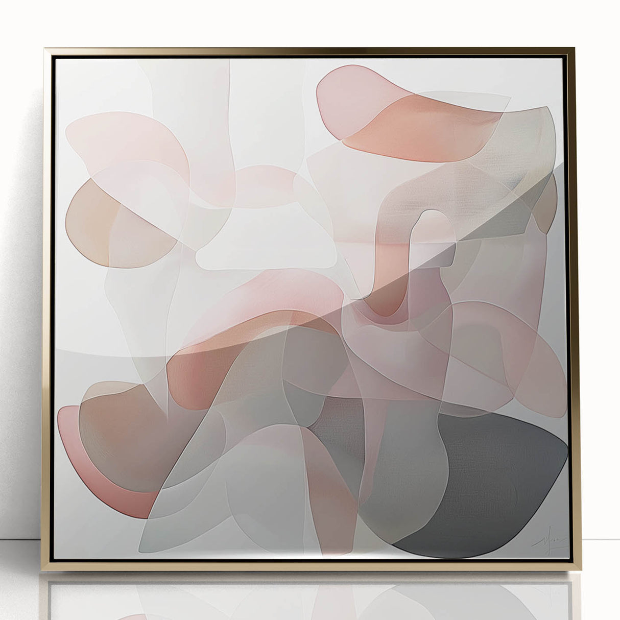 Abstract geometric wall art framed in gold, showcasing vibrant colors and intricate shapes, perfect for modern home decor or office ambiance. Ideal for art enthusiasts looking to elevate their space with stylish, contemporary design elements.