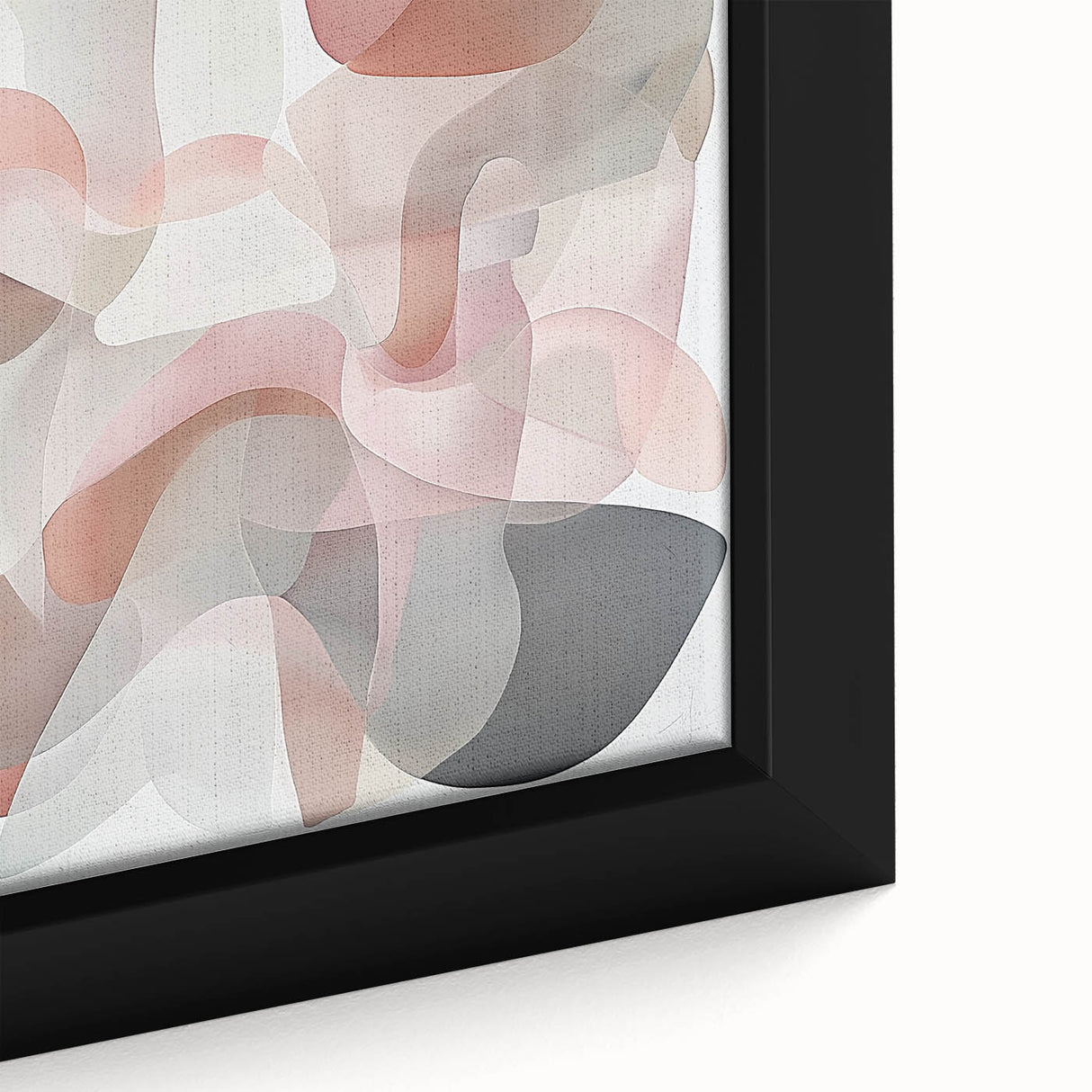 Close-up of an abstract geometric framed canvas artwork showcasing vibrant colors and sharp lines, ideal for modern home decor or office spaces.