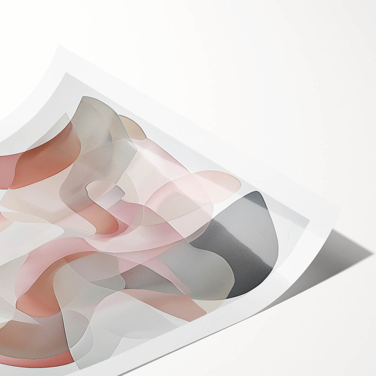 Abstract geometric rolled print featuring vibrant colors and intricate shapes, elegantly packaged in a sturdy tube for easy transport and display. This contemporary artwork adds a modern touch to any space, perfect for home or office decor.