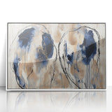 Framed abstract splatter artwork in white acrylic with vibrant colors, ideal for modern home decor, adding a dynamic touch to any wall space.