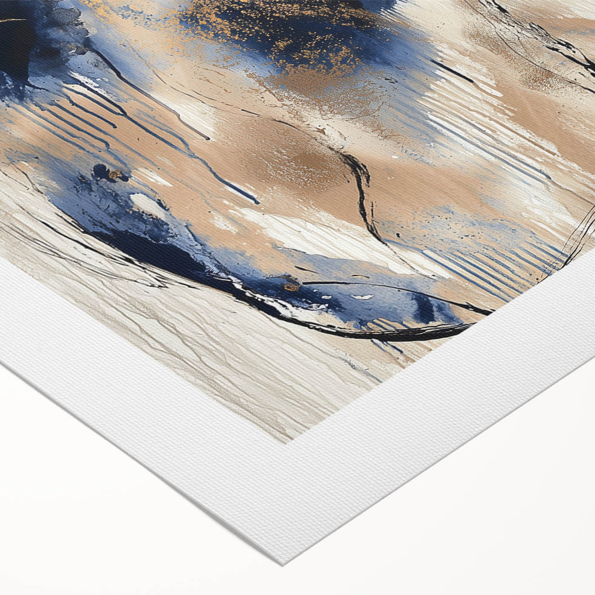Abstract splattered paint design on rolled canvas in vibrant colors, perfect for modern home decor; neatly packaged in a durable cardboard tube for safe shipping.