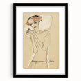 Vintage Art Deco Wall Art - Elegant Portrait with Soft Red Accents