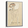 Vintage Art Deco Wall Art - Elegant Portrait with Soft Red Accents