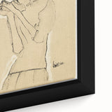 Vintage Art Deco Wall Art - Elegant Portrait with Soft Red Accents