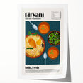 Rolled print featuring an array of colorful food dishes, ideal for art wall dining room or classy bathroom decor.