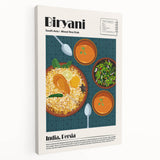 Large canvas print featuring a variety of colorful food dishes, ideal for kitchen wall art.