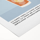 Art deco poster featuring a stylized cocktail glass in bold black and gold tones on rolled canvas.