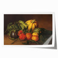 Rolled print of colorful fruits in a minimalist style, ideal for art wall dining room or classy bathroom wall art.
