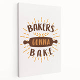 Large stretched canvas featuring an inspirational quote about food in black script on a white background.