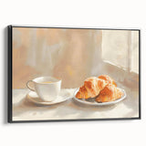 Black and white framed canvas depicting vintage pastries, ideal for bedroom or kitchen decor.