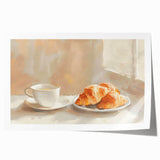 Rolled print of assorted pastries in soft watercolor style, ideal for art wall dining room or bathroom decor.