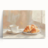 Black and white photo of assorted pastries on stretched canvas, suitable as large kitchen wall art.