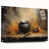 Witch’s Cauldron Halloween Wall Decor - Mystical Oil Painting