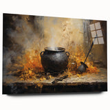 Witch’s Cauldron Halloween Wall Decor - Mystical Oil Painting