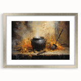 Witch’s Cauldron Halloween Wall Decor - Mystical Oil Painting