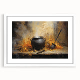 Witch’s Cauldron Halloween Wall Decor - Mystical Oil Painting