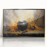 Witch’s Cauldron Halloween Wall Decor - Mystical Oil Painting