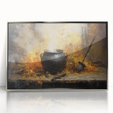 Witch’s Cauldron Halloween Wall Decor - Mystical Oil Painting