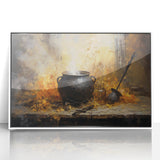 Witch’s Cauldron Halloween Wall Decor - Mystical Oil Painting