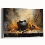 Witch’s Cauldron Halloween Wall Decor - Mystical Oil Painting