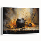 Witch’s Cauldron Halloween Wall Decor - Mystical Oil Painting