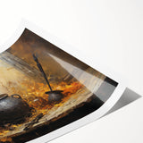 Witch’s Cauldron Halloween Wall Decor - Mystical Oil Painting