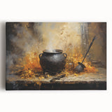 Witch’s Cauldron Halloween Wall Decor - Mystical Oil Painting