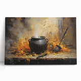 Witch’s Cauldron Halloween Wall Decor - Mystical Oil Painting