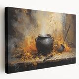 Witch’s Cauldron Halloween Wall Decor - Mystical Oil Painting