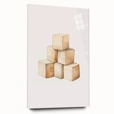 Wooden Toy Blocks Nursery Wall Art – Baby Room Decor Prints