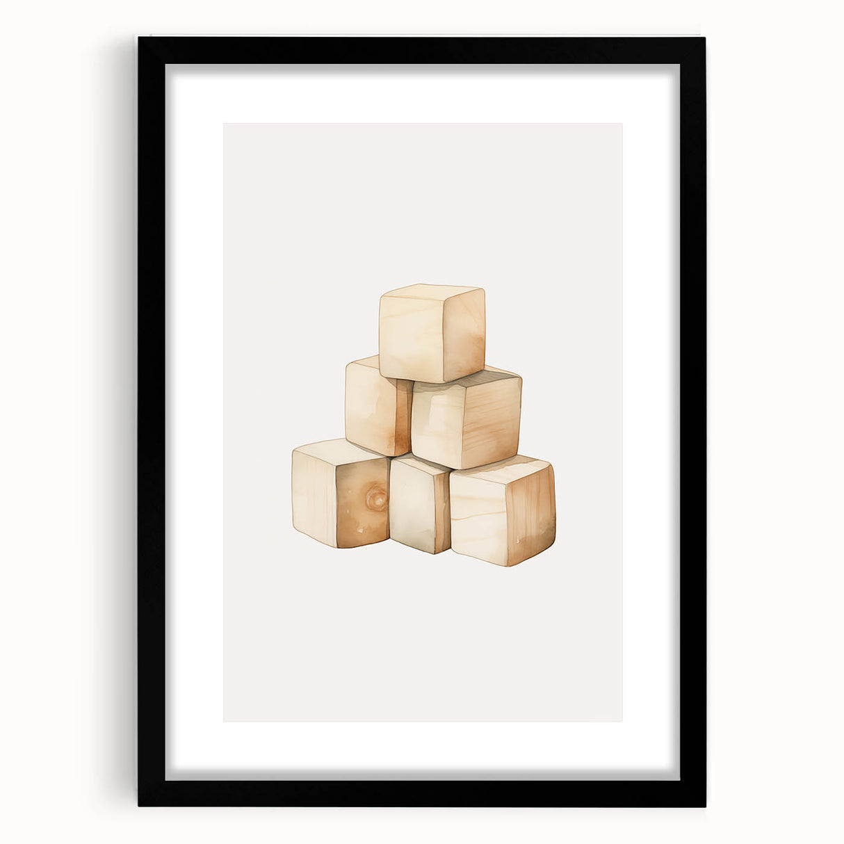 Wooden Toy Blocks Nursery Wall Art – Baby Room Decor Prints