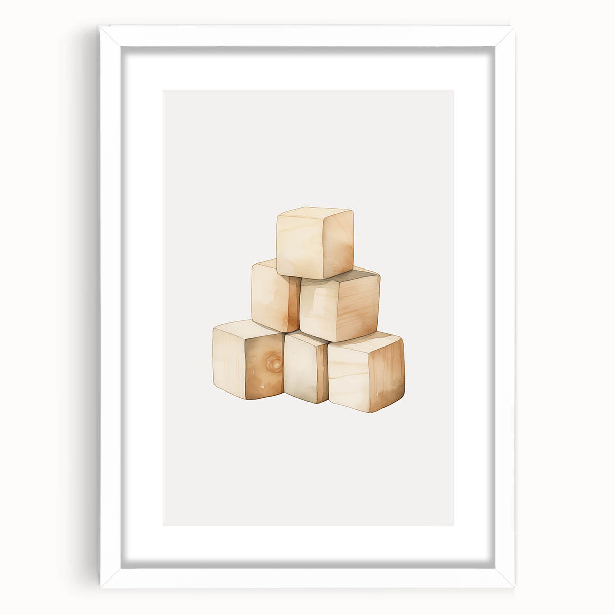 Wooden Toy Blocks Nursery Wall Art – Baby Room Decor Prints