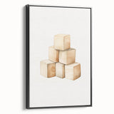 Wooden Toy Blocks Nursery Wall Art – Baby Room Decor Prints