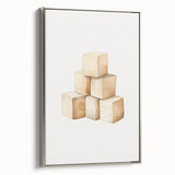 Wooden Toy Blocks Nursery Wall Art – Baby Room Decor Prints
